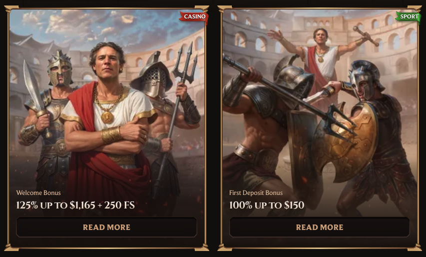 Casino welcome bonus and sportsbook first deposit bonus cards